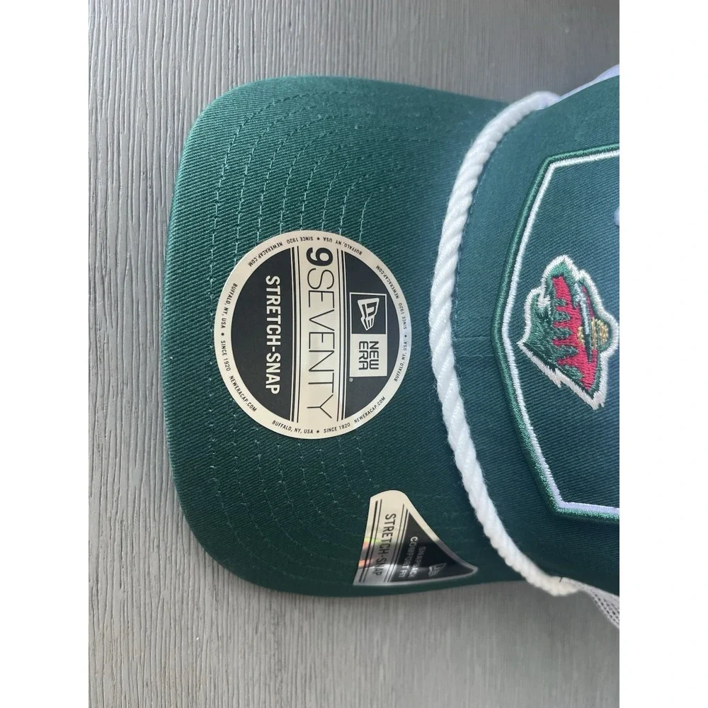 Minnesota Wild NHL Hat New Era 9Seventy Stretch‎ Snap Mesh Rope Green Cap NWT